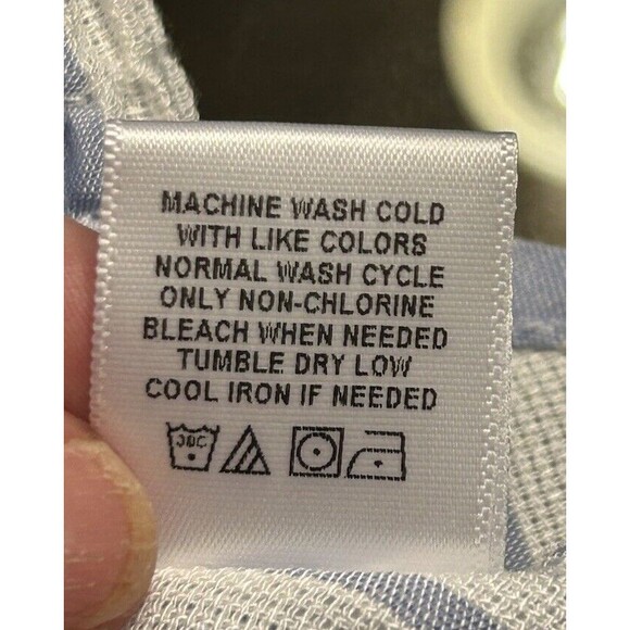 West kei Blue And White Flutter Sleeve Dress With Flounce And Smocking Size L - Picture 9 of 9